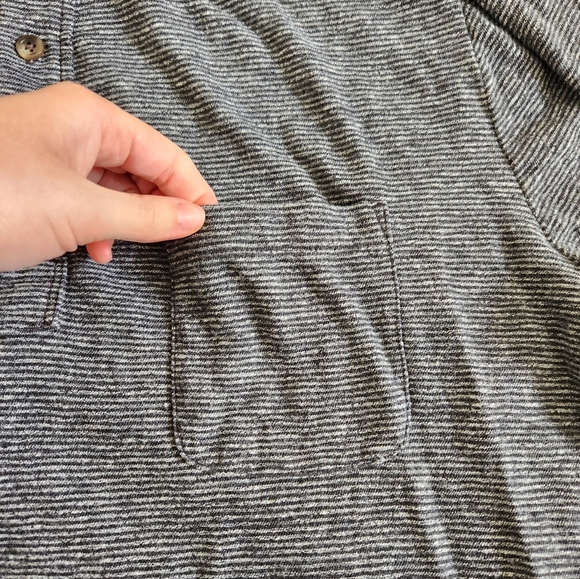 Faherty Long Sleeve Luxe Collared Heather Polo Grey Size Large - Picture 3 of 8